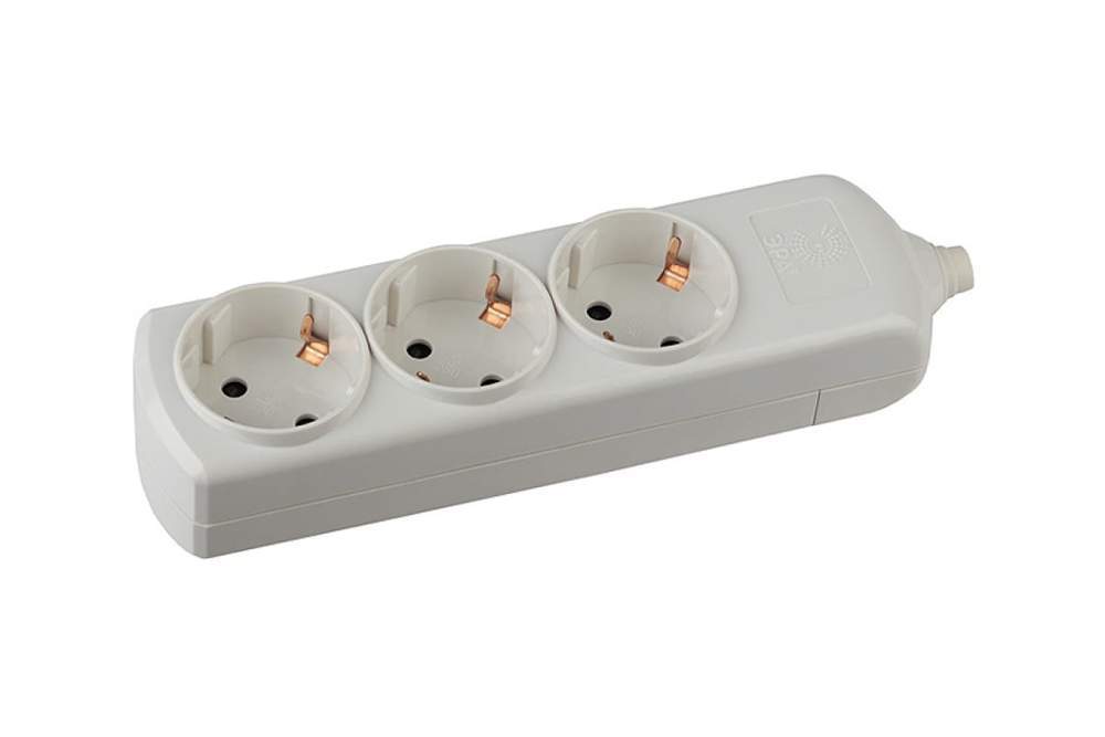 K-3e ЭРА Колодка 3 гнезда,заземление С0045314