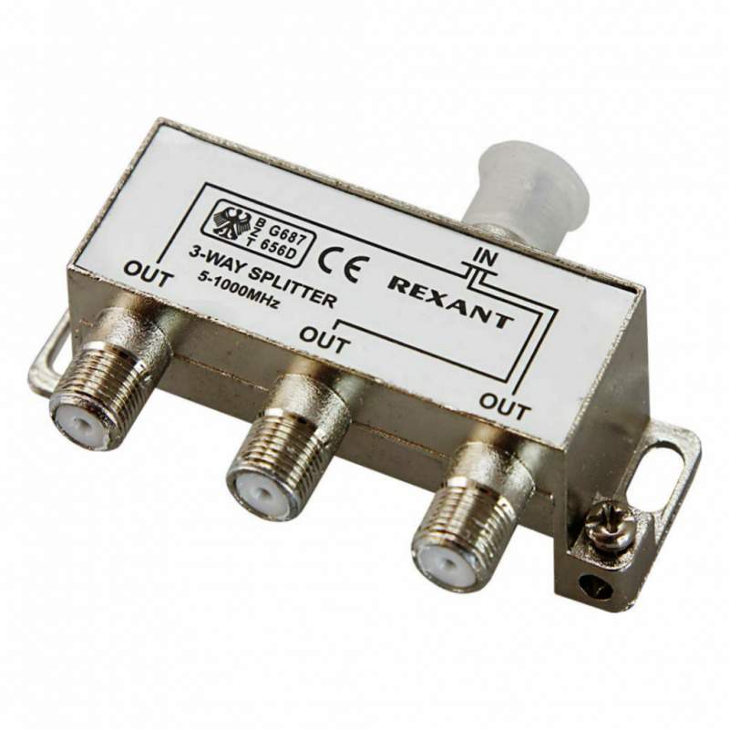 Делитель ТВ "краб"х3под F разъем   Rexant 05-6002  217892