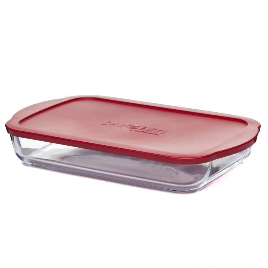 BORCAM Форма 59124К 3850мл прямоугольная с ручками и пластиковой крышкой 400х250х60мм