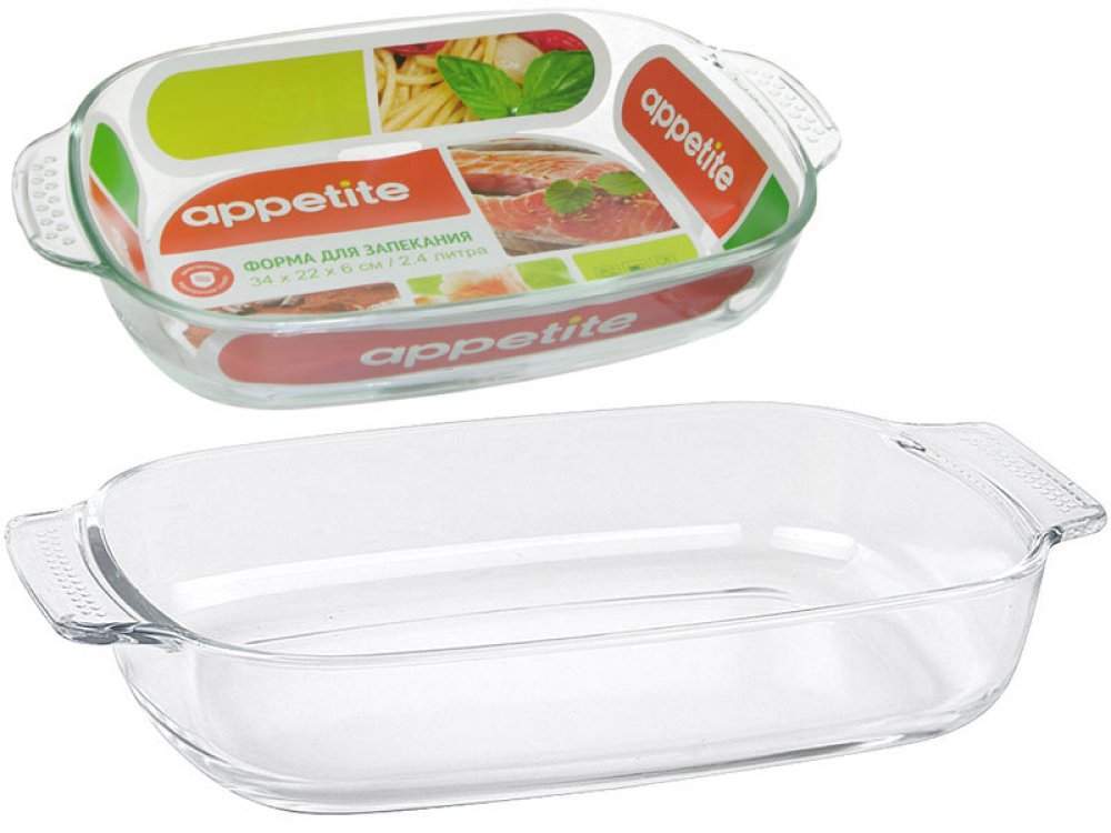 TM APPETITE Форма PLH5 д/запекания прямоугольная 2400мл с ручками 34х23см h6см 