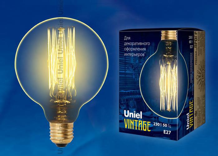 Лампа Uniel IL-V-G95-60/Golden/E27 VW01 Vintage  UL-00000479
