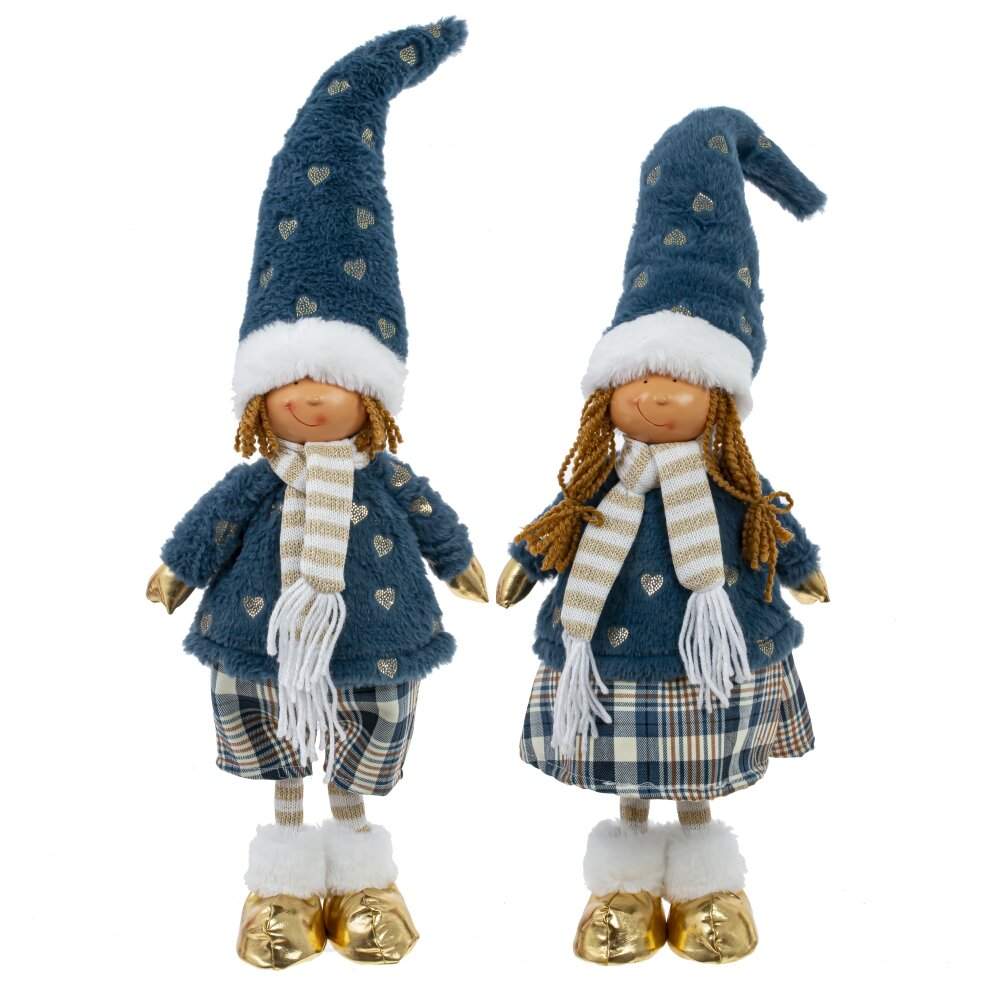 REMECO COLLECTION Игрушка набивная 813441 Мальчик/Девочка синий/золото 16х10х53см 2 вида