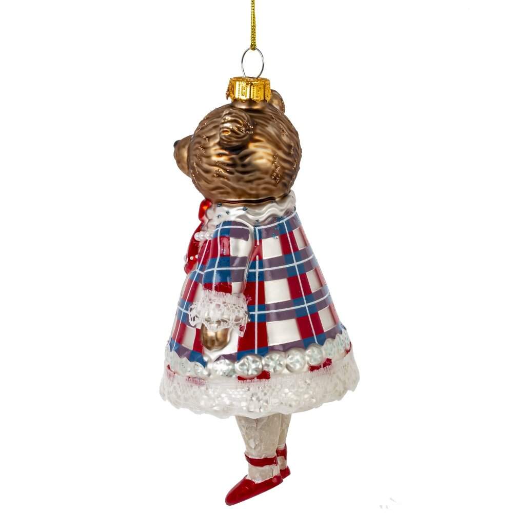 REMECO COLLECTION Игрушка елочная 813797 Медведь 7,5х6х16см (стекло)  