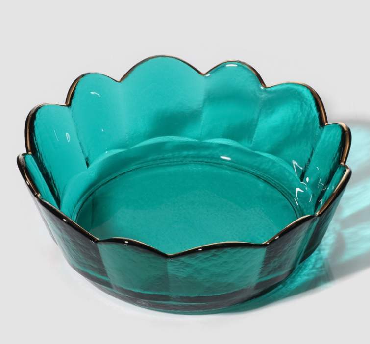 Салатник 48493 Изумруд с золотой каймой 195х195х70мм 