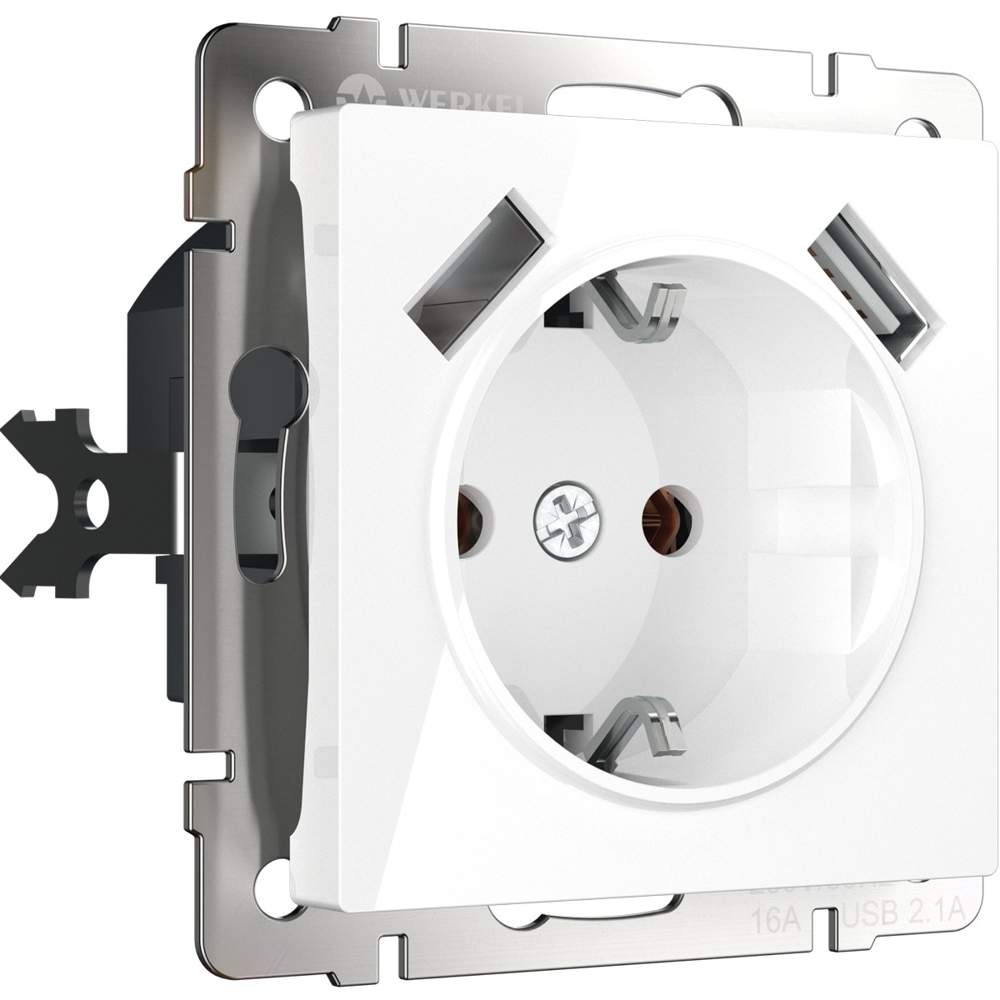 Розетка  Frame USBх2 с/з  з/ш  белая  WL01-SKGS-IP20  -  W1171501