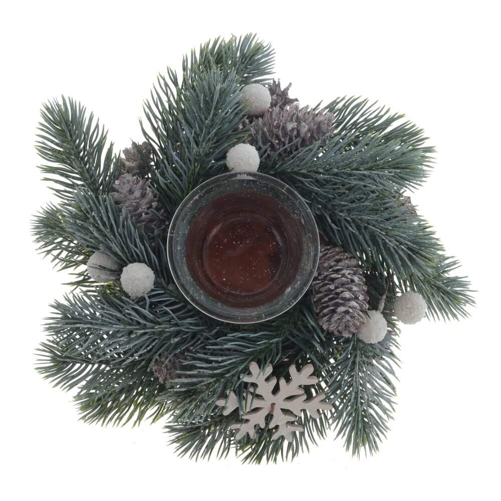 REMECO COLLECTION Подсвечник 808826 Новогодняя композиция 18х18х7см