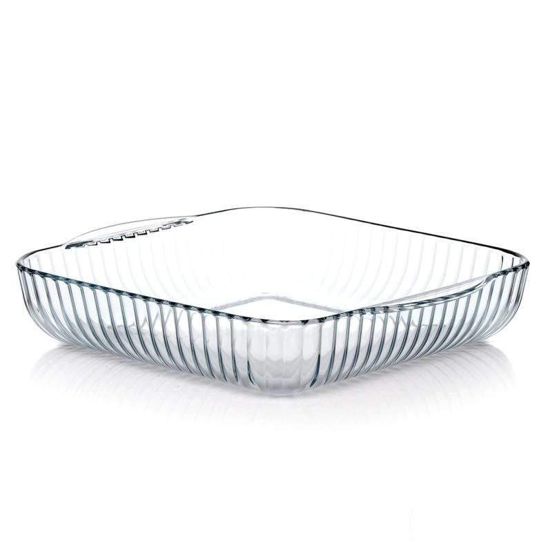 BORCAM Форма 59394 3200мл квадратная с ручками рефленая 317х317х60мм