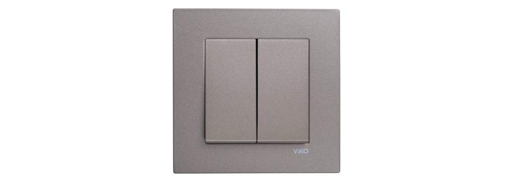 Выключатель VI-KO Novella с/у  2-кл. черный  б/р  92105502