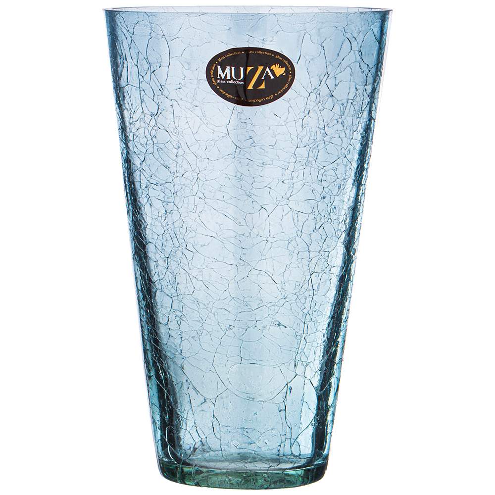 MUZA Ваза 380-646 Cracle Blue  h24см конус