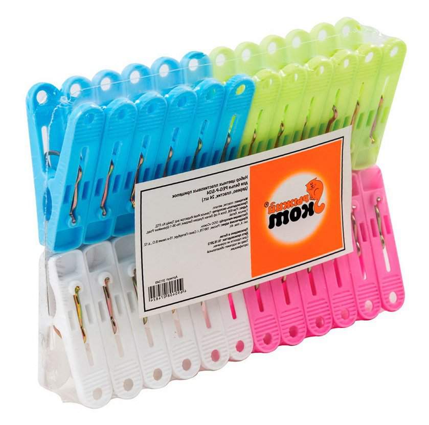 Прищепки д/белья Радуга/Рыжий кот  24шт  263052