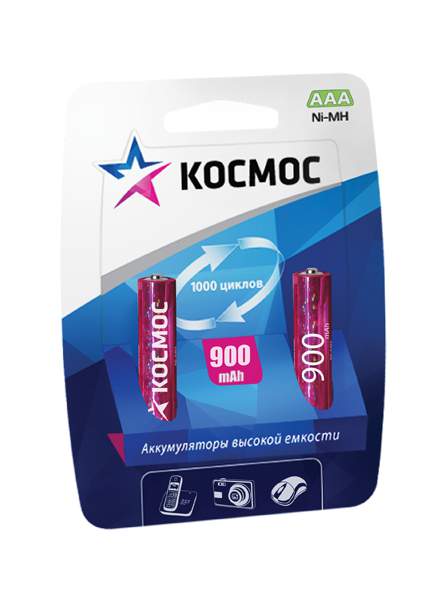Аккум. Космос  R03  NI-MH  900mAh  BP-2  бл/2  KOCR03NIMH