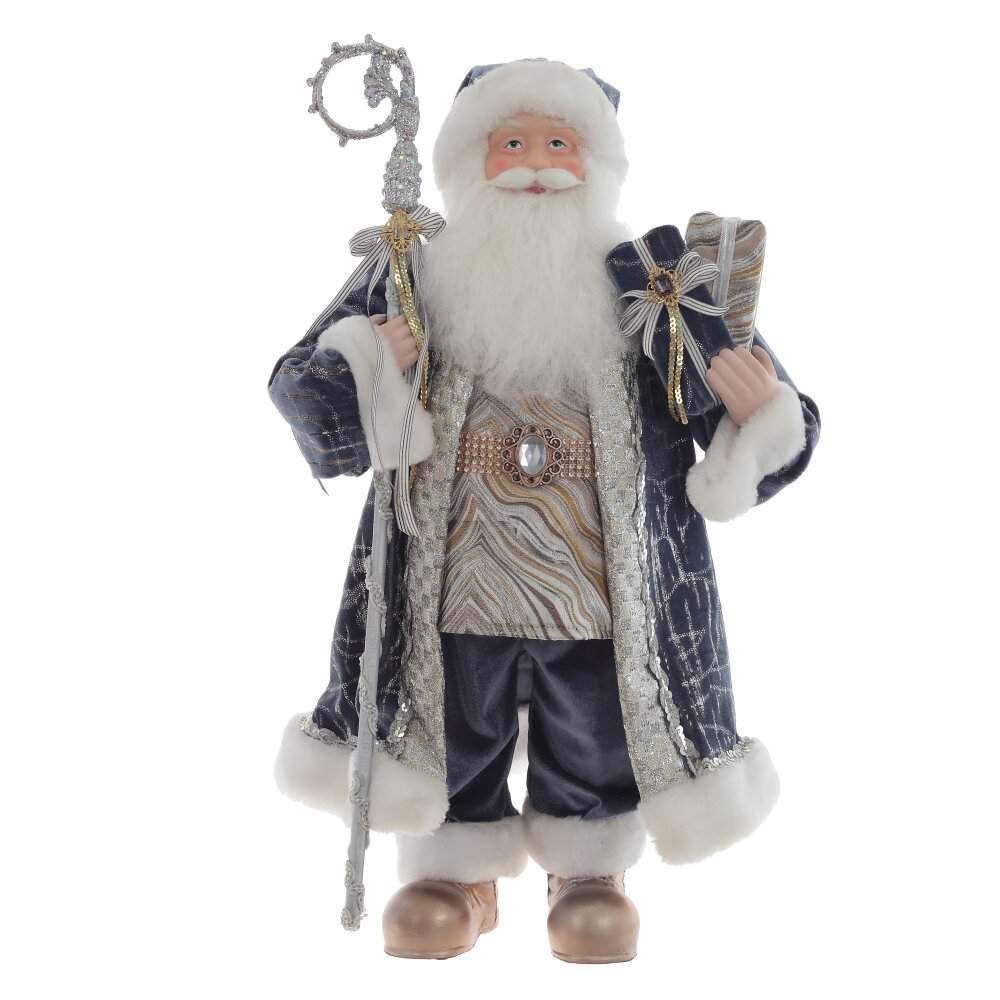 REMECO COLLECTION Дед Мороз 752790 синий/серебро/золото 28,5х19х60/85см 