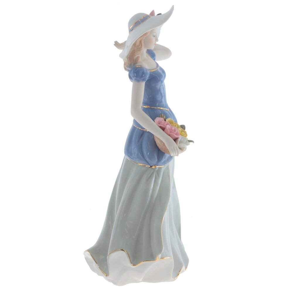 REMECO COLLECTION Статуэтка 804799 Девушка в шляпе с цветами фарфор 18х12х31см