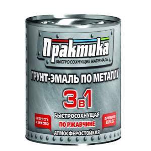 Грунт-эмаль  Практика по ржавчине быстросохнущая красно-коричневый 0,9кг