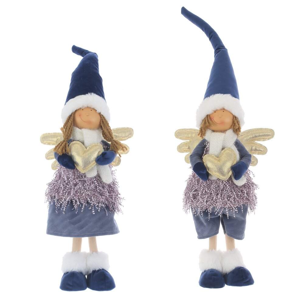 REMECO COLLECTION Игрушка набивная 761775 Ангел Мальчик/Девочка синий/золото 22х9х39см 2 вида