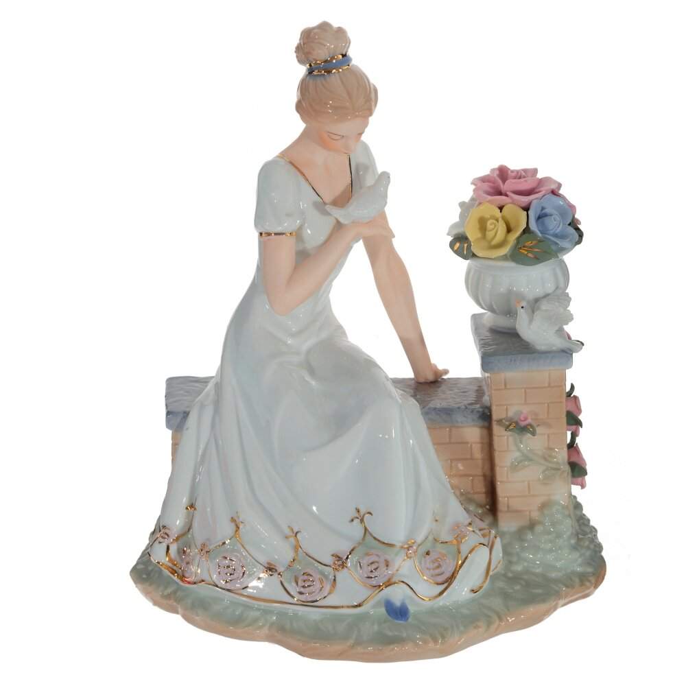 REMECO COLLECTION Статуэтка 562908 Девушка с голубями фарфор 22х15х26см