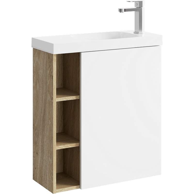 Тумба Alba 60 левая с умыв. Compact Slim 600  ALB0106LDD+ALB0706GRM дуб давос