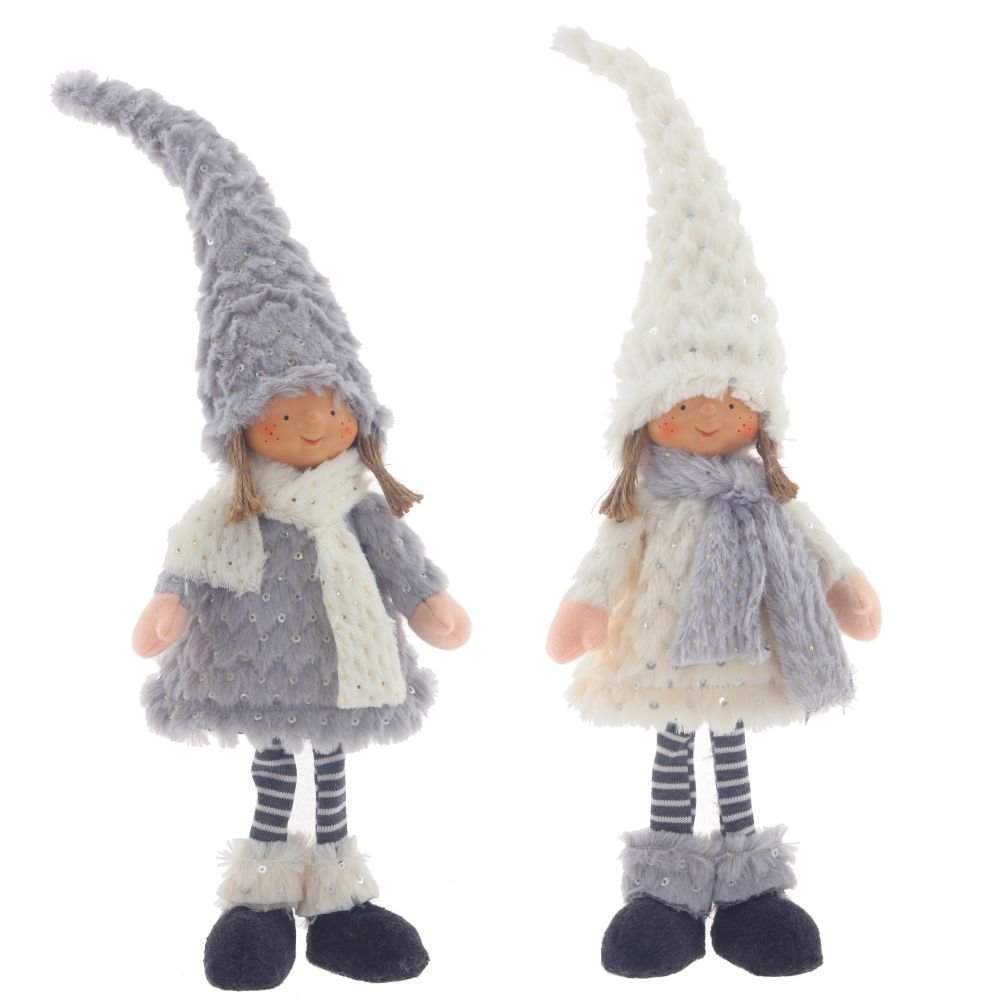 REMECO COLLECTION Игрушка набивная 755033 Девочка белый/серый/серебро 14х9х53см 2 вида