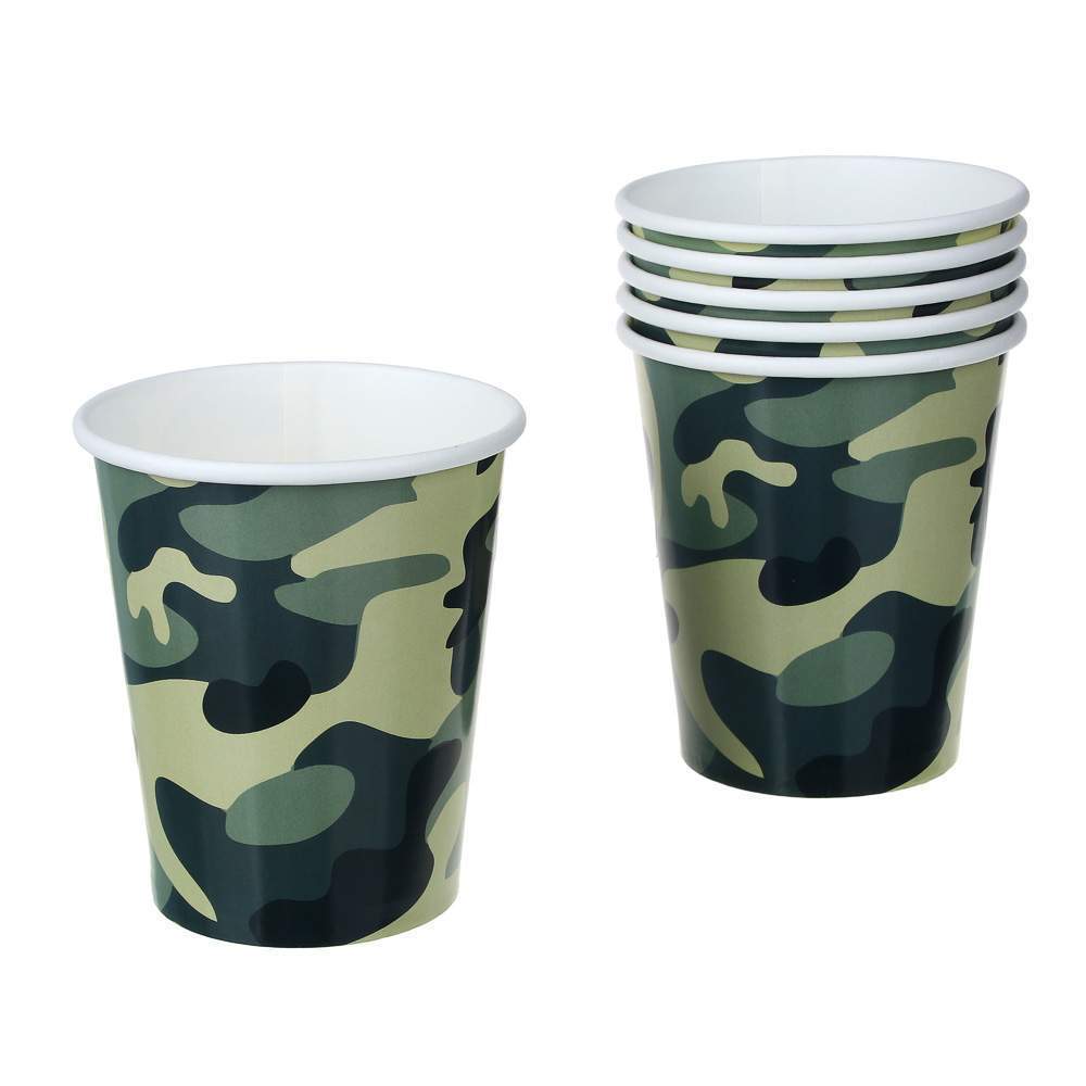 КАПИТАН ВЕСЕЛЬЧАК Набор бумажных стаканов 530-343 Камуфляж 250мл 6шт  