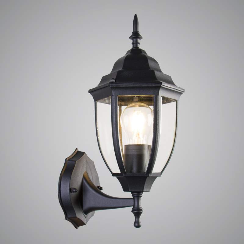 17062-WU Светильник уличный настенный черный 1*E27 h375 SHJ20