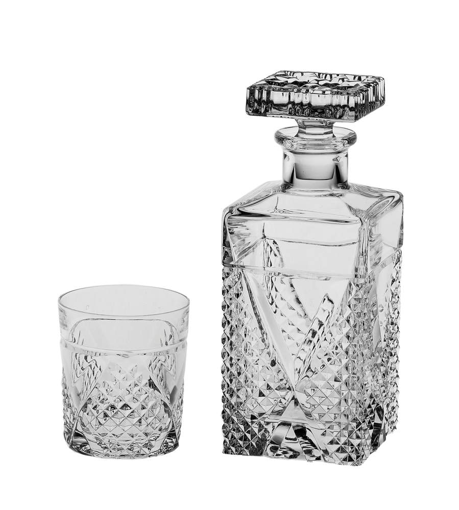 CRYSTAL BOHEMIA Набор Megan д/виски (штоф+6стаканов 320мл) 99999/9/07603/978 БПХ985