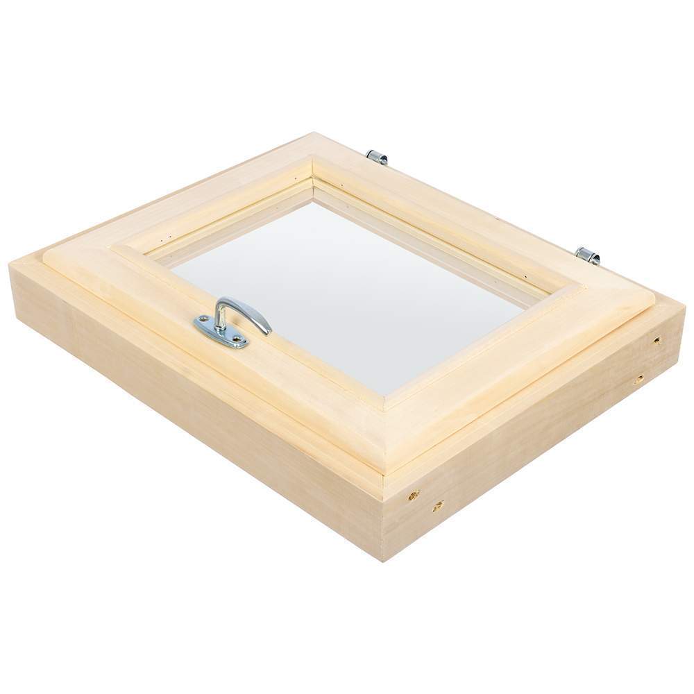 Форточка в парную "Банные штучки"  0,5Вх0,4Шм  2-е стекло, с ручкой, затвором, петлями  32506