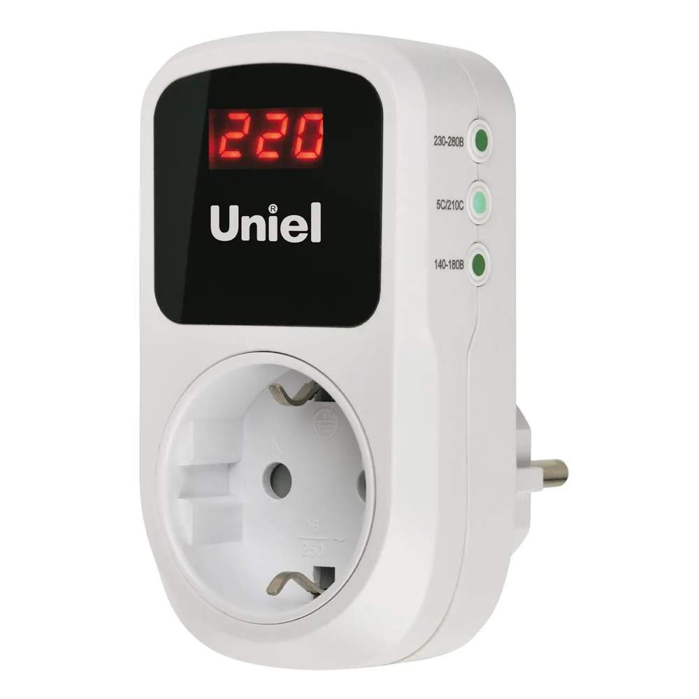 Реле напряжения UBR-E35 WHITE одноф.,16А ,3500Вт с заземл.белый UL-00012537