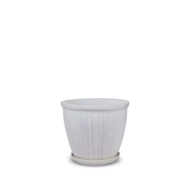 Горшок  Высокий овал шнур Меланж белый №7 (D32) 18л СД307