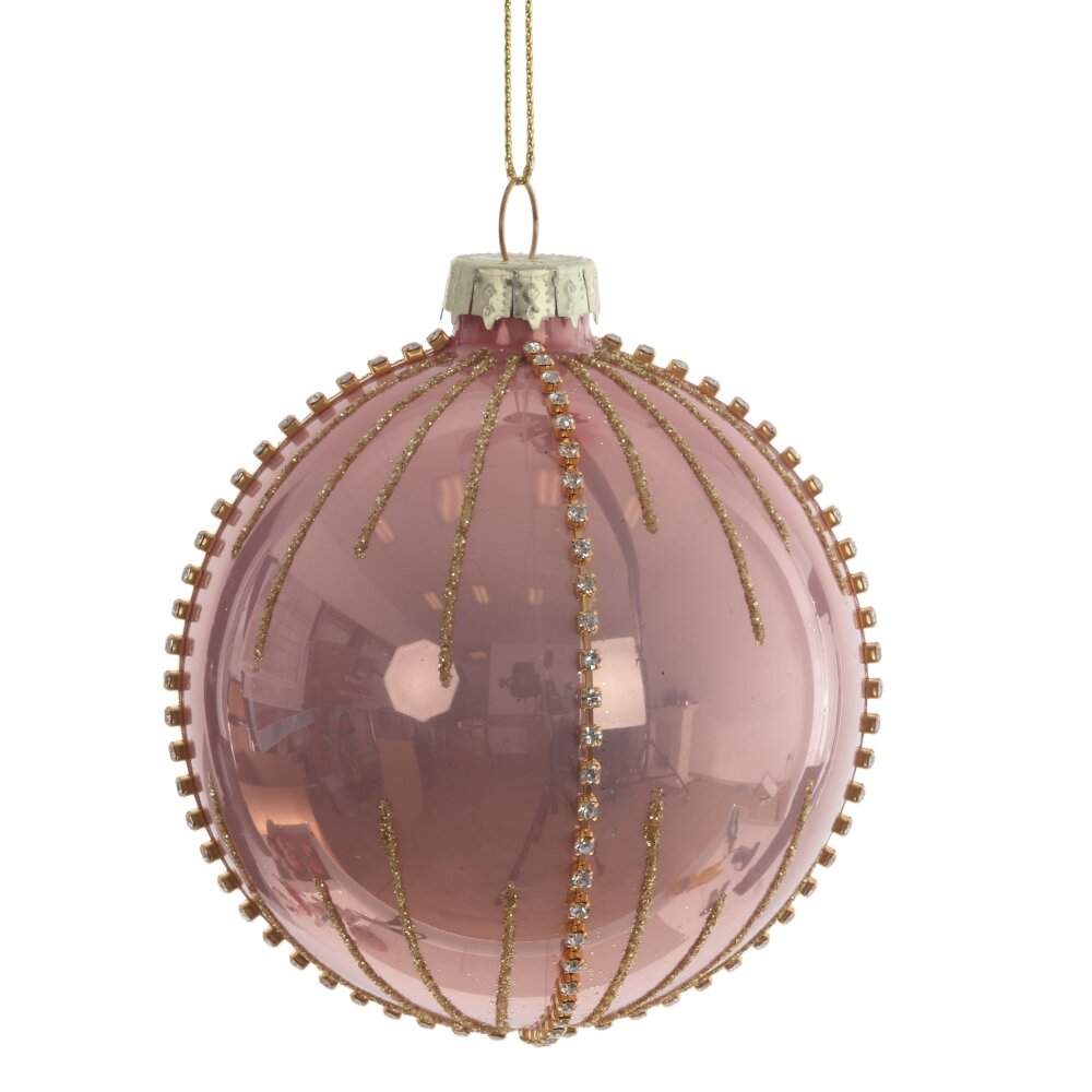 REMECO COLLECTION Игрушка елочная Шар 809697 розовый/золото стекло 8см