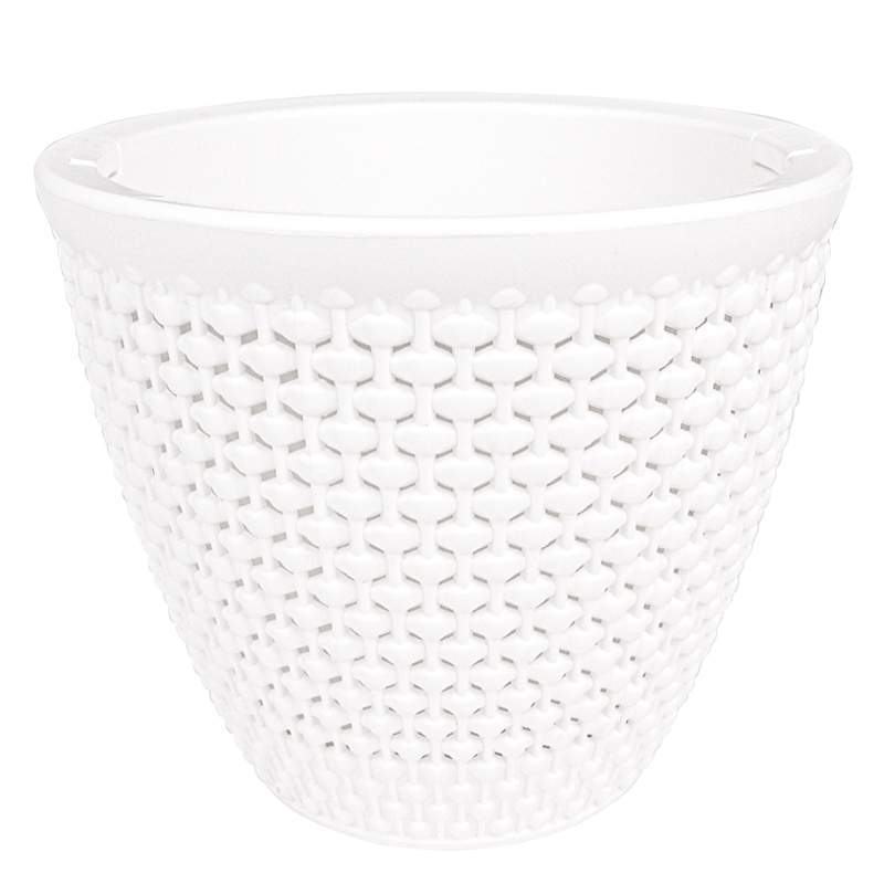 Горшок  Ротанг  3,0л  белый-белый  КШ-7953