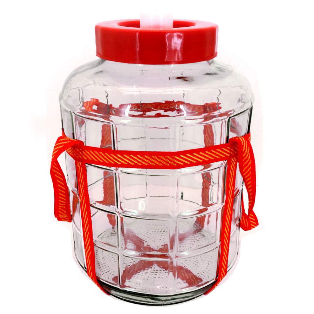 Банка стеклянная 15л с гидрозатвором GL-70