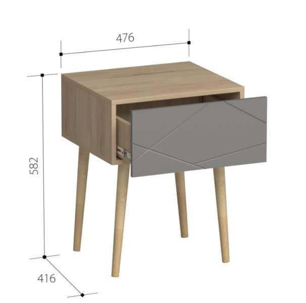 SPLIT Тумба прикр. МДФ мат. Гиннесс мат/сосна северная