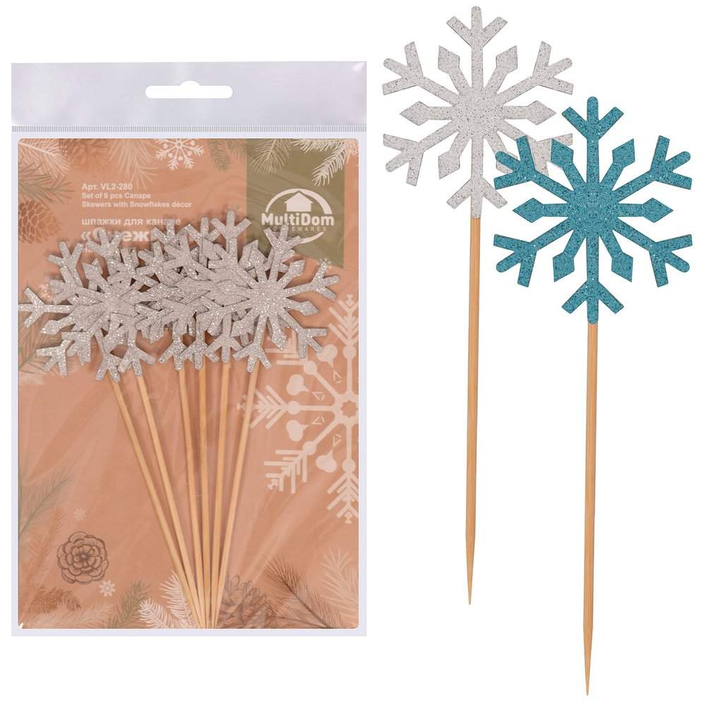 МУЛЬТИДОМ Пика Снежинки 6шт VL2-280