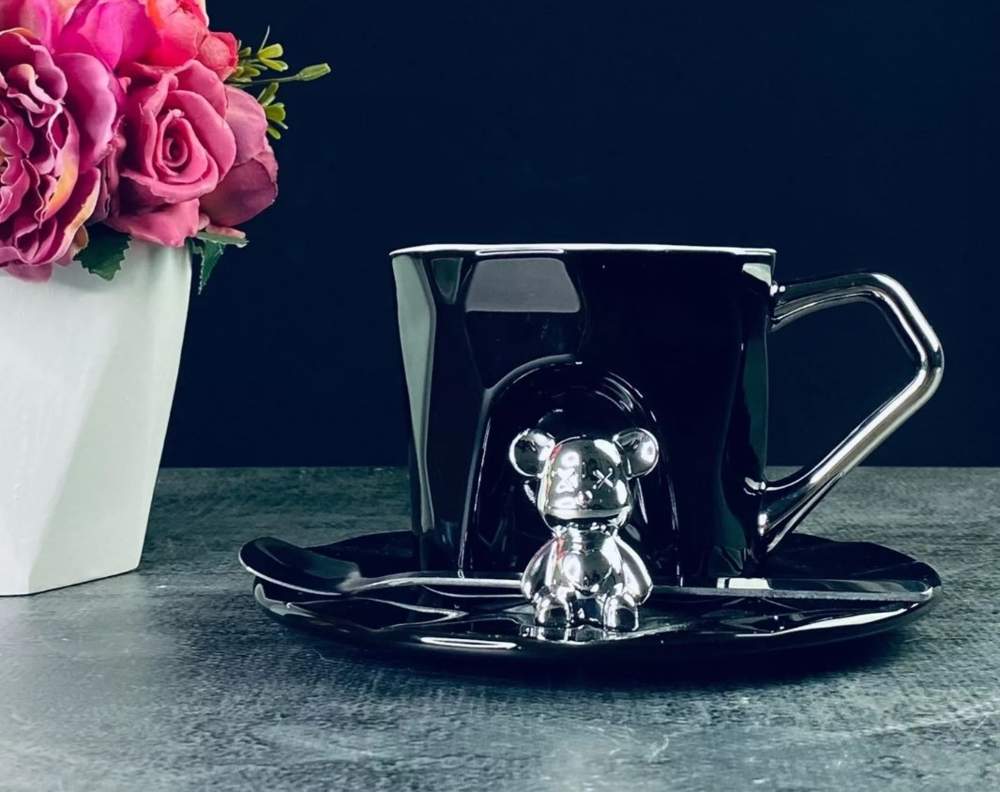 LENARDI Набор чайный 106-289 2пр/1перс+ложка 300мл черный