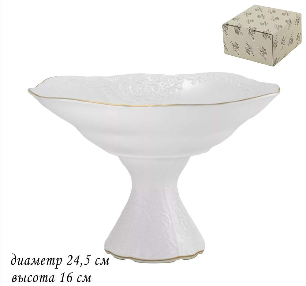 LENARDI Maria Gold Ваза 226-030 для фруктов на ножке d24,5см/h16см 