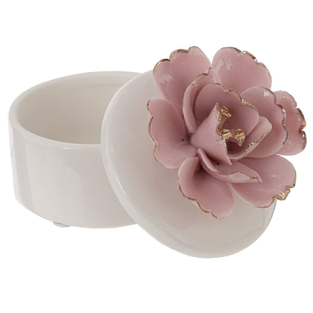 REMECO COLLECTION Шкатулка 817274 Цветок фарфор 7х7х7см
