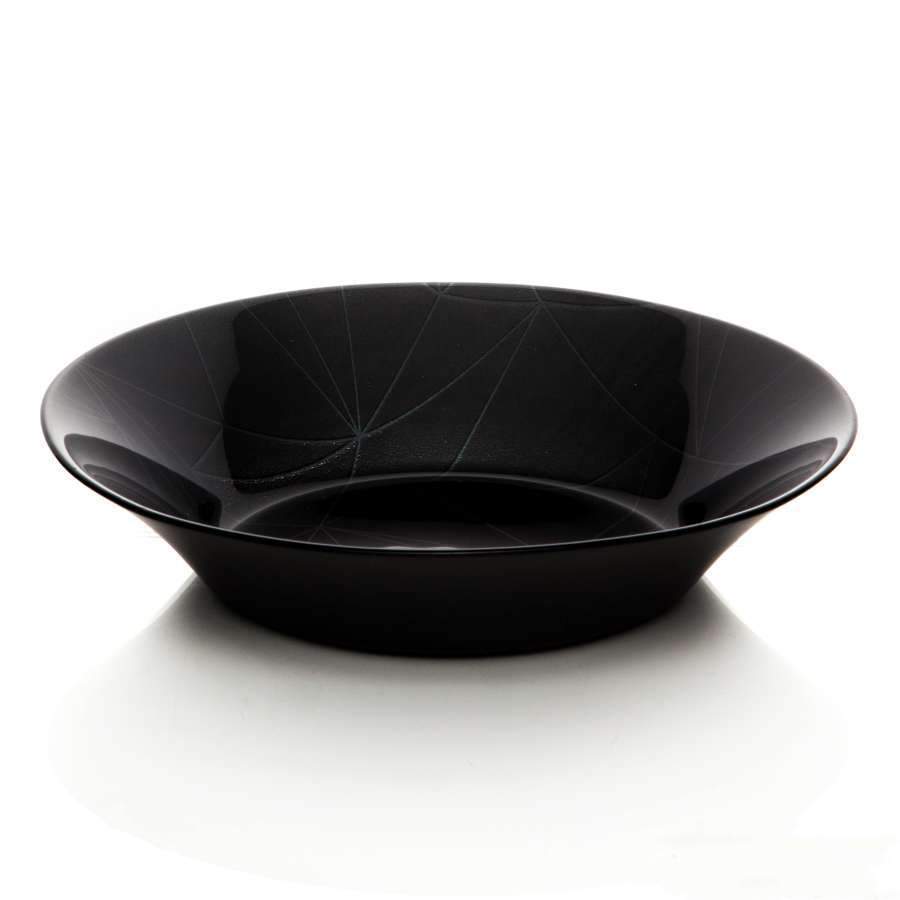 PASABAHCE Линеа Блэк Тарелка 10335SLBD66 220мм глубокая (рис.28980) упроч. стекло 