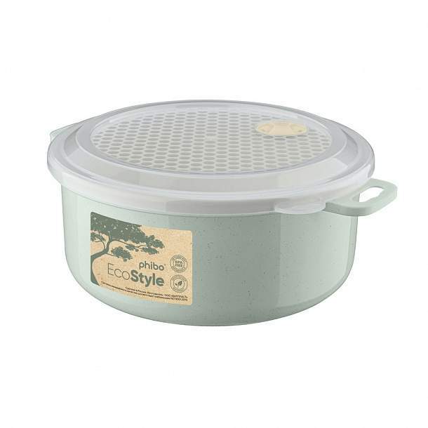 БЫТПЛАСТ Емкость 431159536 Phibo д/холодильника и СВЧ 900мл зеленый флэк 148x148x87мм 