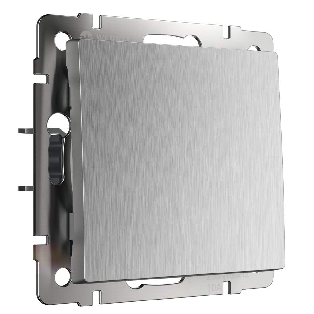 Выкл.  Frame 1-кл. проходной  серебряный рифленый  WL09-SW-1G-2W