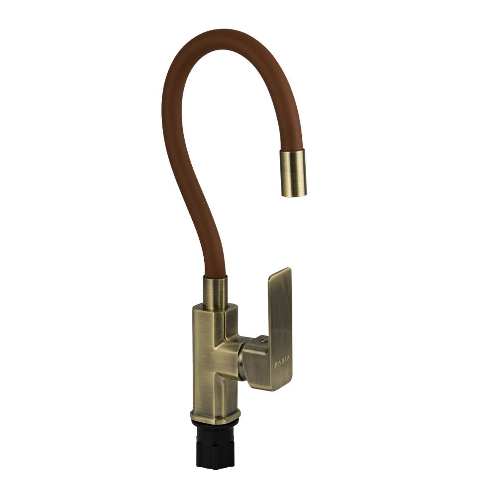Смеситель FABIA  9658  д/кухни  шаров. с гиб.коричневым изл. Бронза