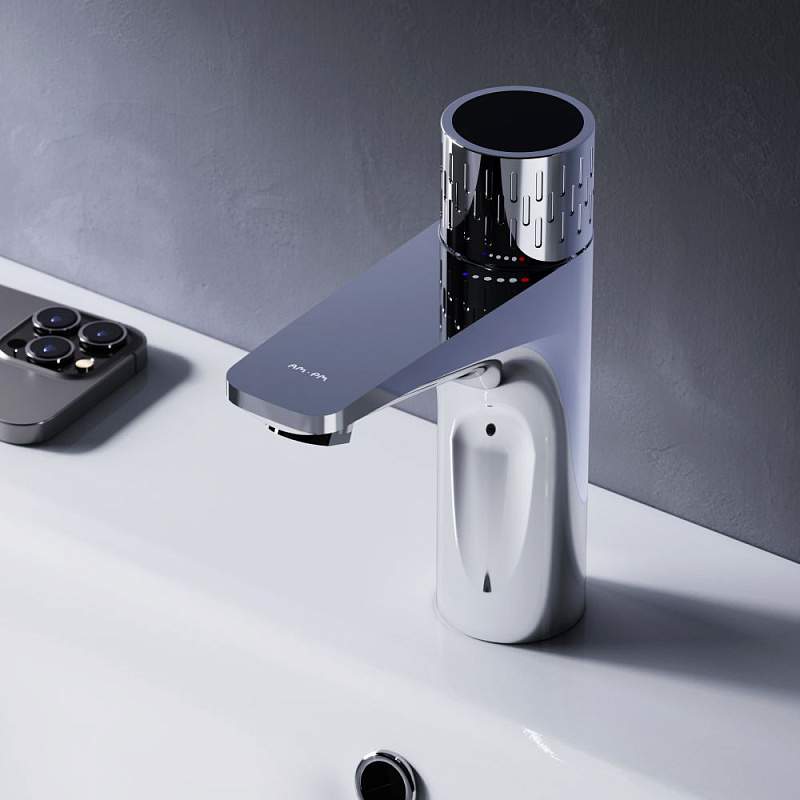 Смеситель  Gem F90A02400 д/умывальника  хром с инд.темпер.