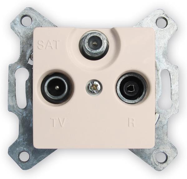 Розетка CARIVA TV-FM-SAT проходная белая  773636