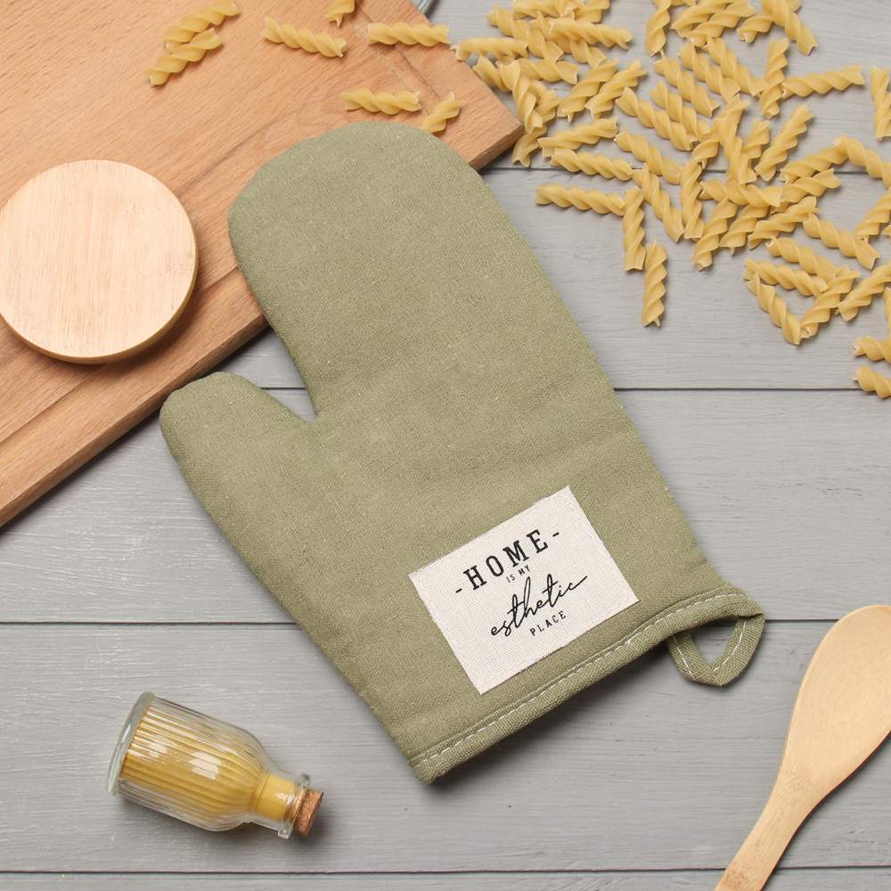 ЭТЕЛЬ Home Варежка-прихватка 26х16см зеленый 50% хлопок,50% лен 10068897