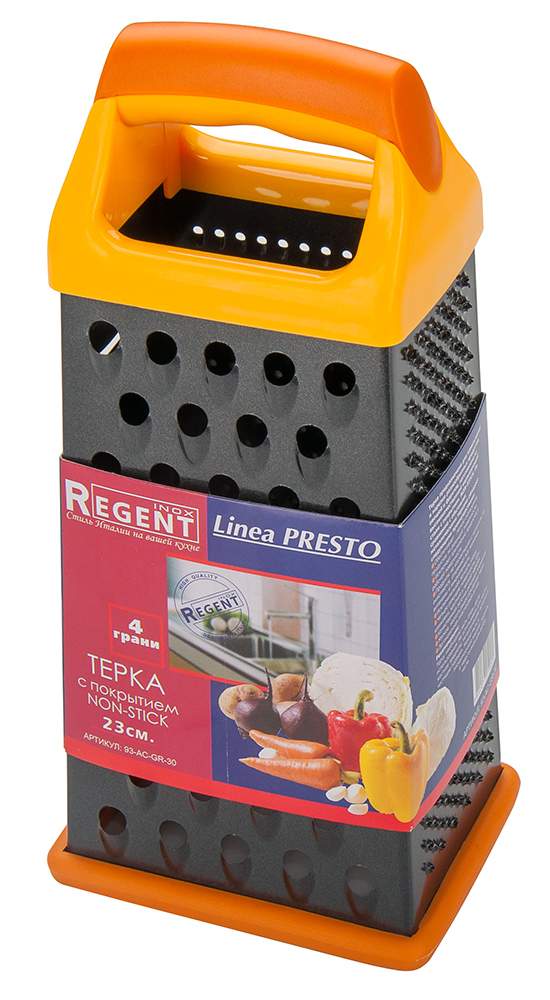REGENT INOX Linea Presto Терка 93-AC-GR-30 четырехгранная 23см с покрытием non stic
