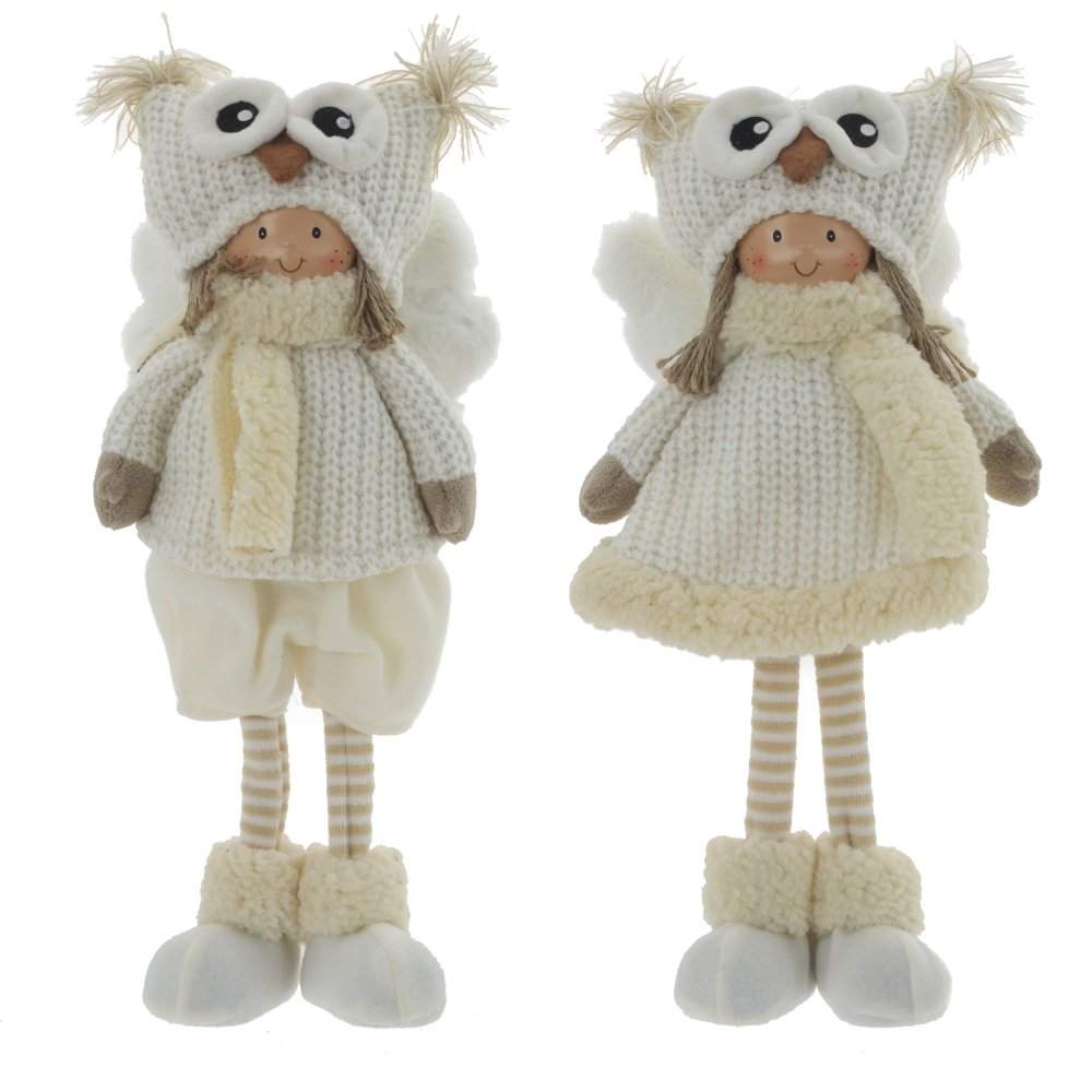 REMECO COLLECTION Игрушка набивная 763934 Ангел Мальчик/Девочка белый/кремовый 19х13х39,5см 2 вида