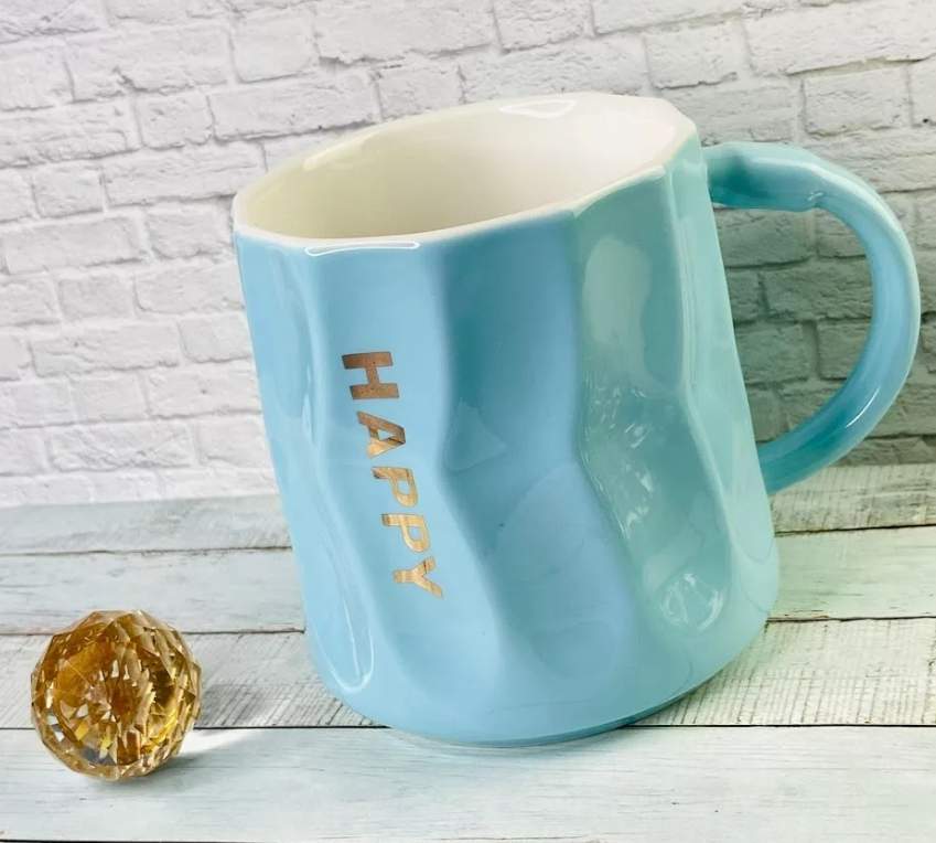 LENARDI Кружка 315-015 Heppy голубой 400мл   