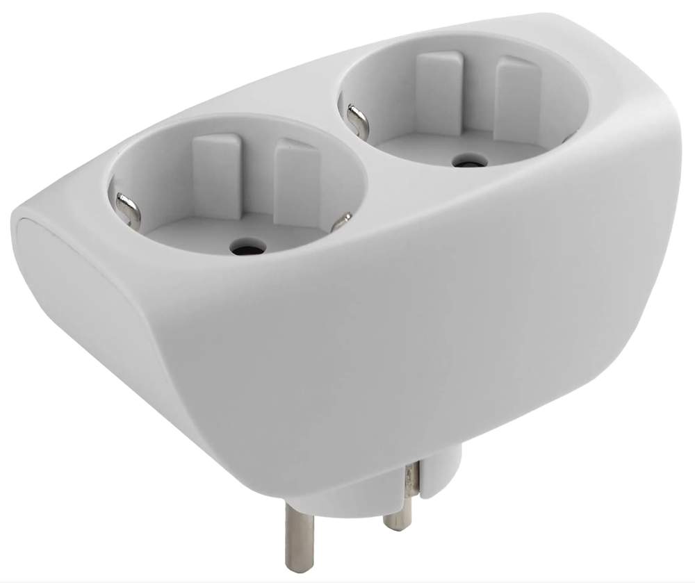Разветвитель 2-м с зазем.16А IP20 SP-2e-W защ.шторки бел. Эра С0045528/288951