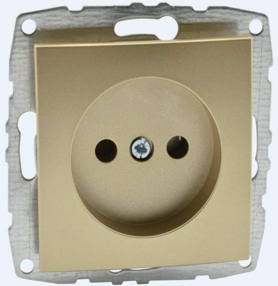 Розетка Mono  500-002222-116  Титан  1-я  б/з с/п 10А  L/D