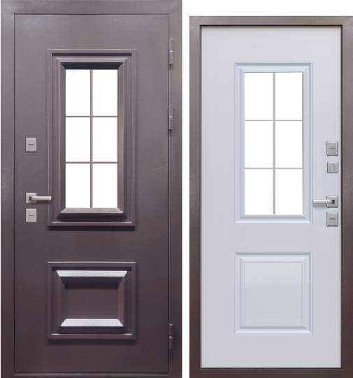 Дверь металлическая 11см Протерма 3D Букле шоколад/Белая матовая 960 левая