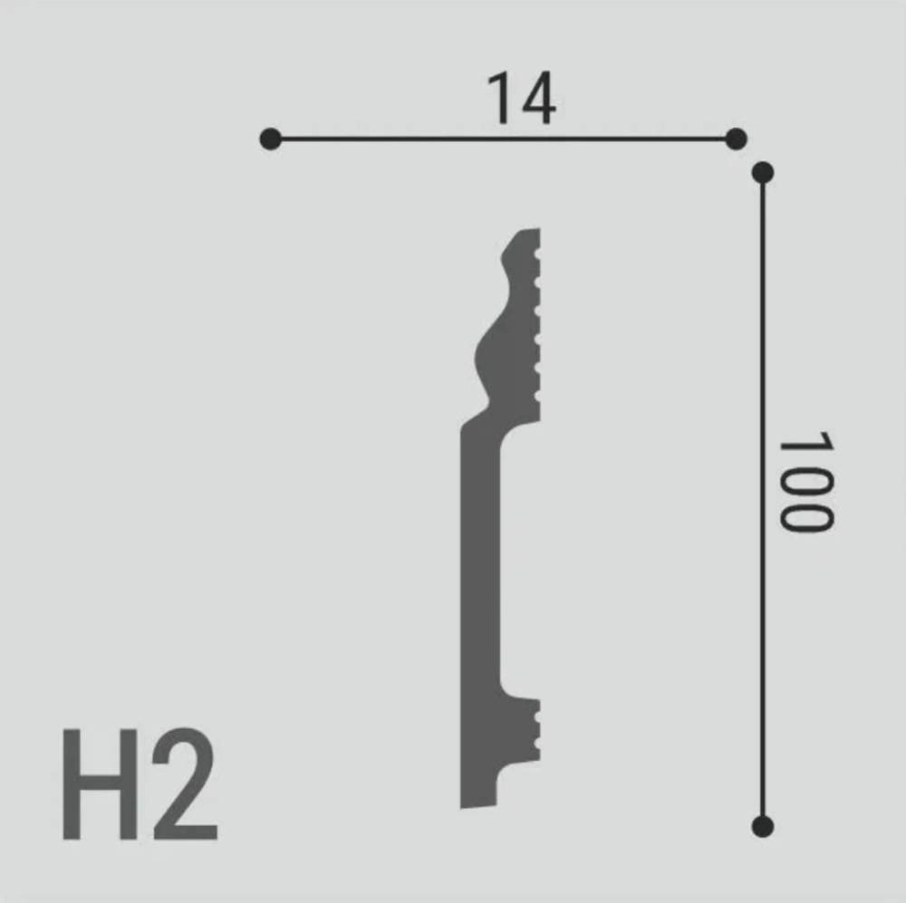 Плинтус XPS POLYMER Н 2 (100*14)/18